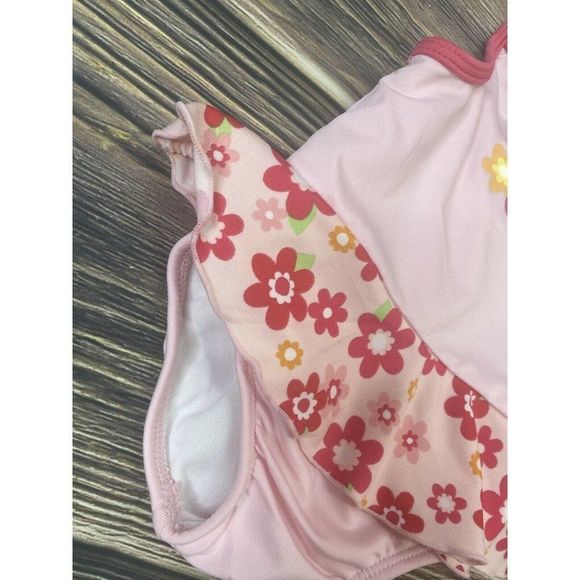 BABY GIRLS One PIECE Sleeveless Flower Pink SWIM SUIT MED 18-22 LBS Pounds - Picture 6 of 9